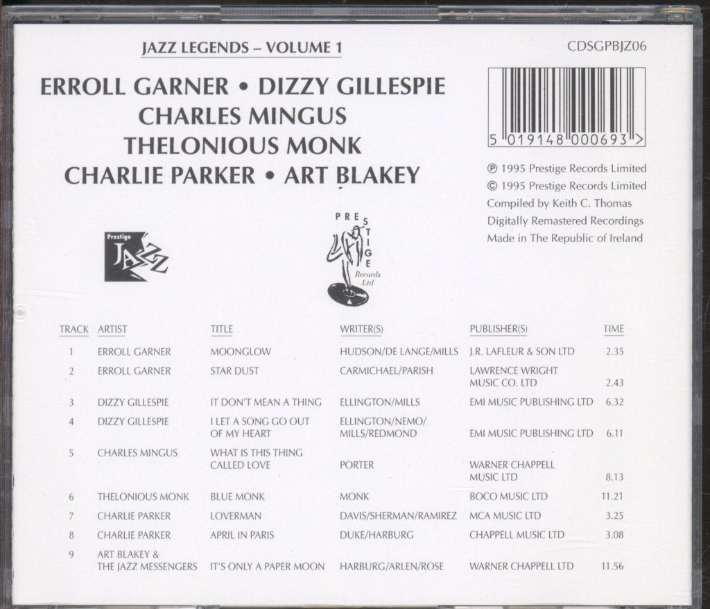 Various Artists - Jazz Legends Volume 1 - Cd