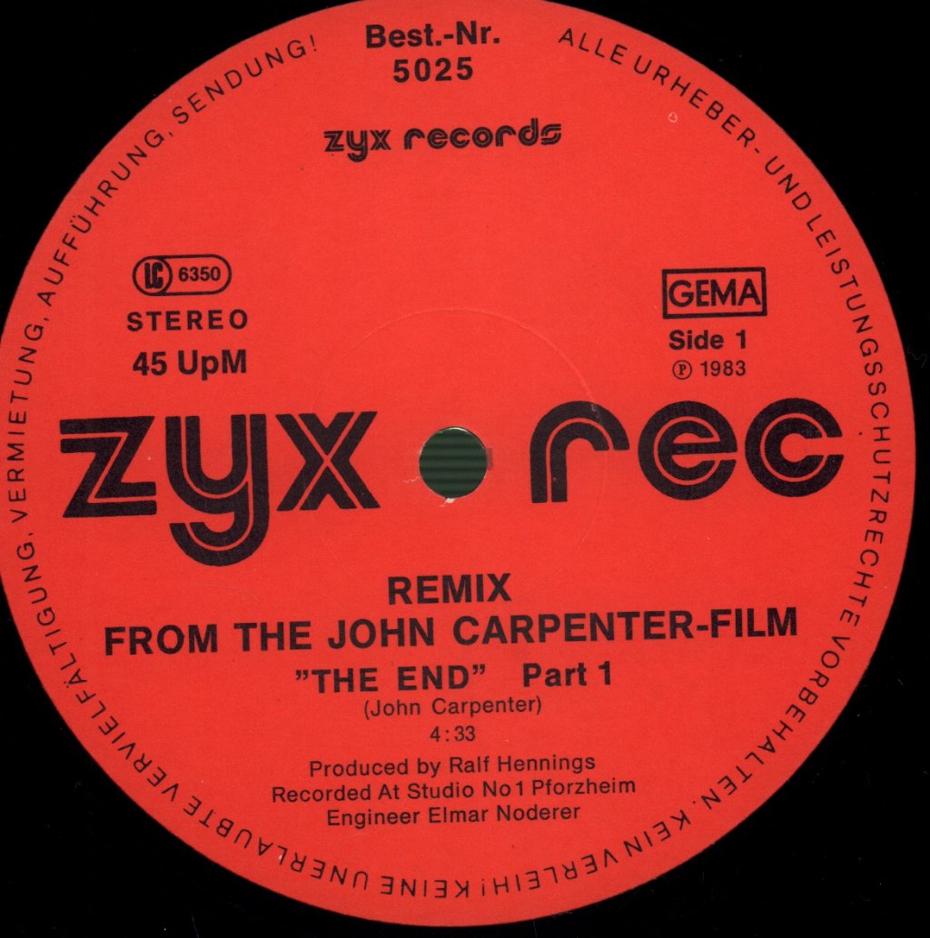 Splash Band - John Carpenter's The End (Assault On Precinct 13) (New Scratch-Mix) - 12 Inch