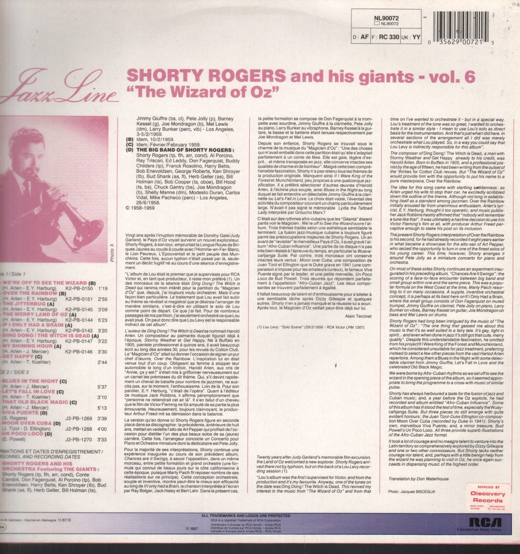 Shorty Rogers And His Giants - Vol.6 The Wizard Of Oz - Lp