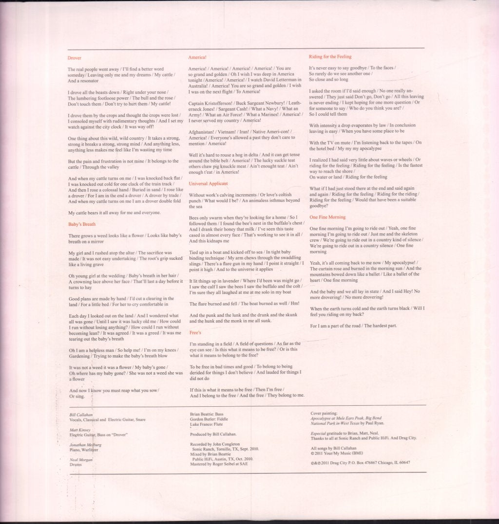Bill Callahan - Apocalypse - Lp