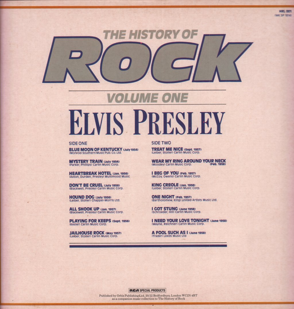 Elvis Presley - History Of Rock Volume One - Lp