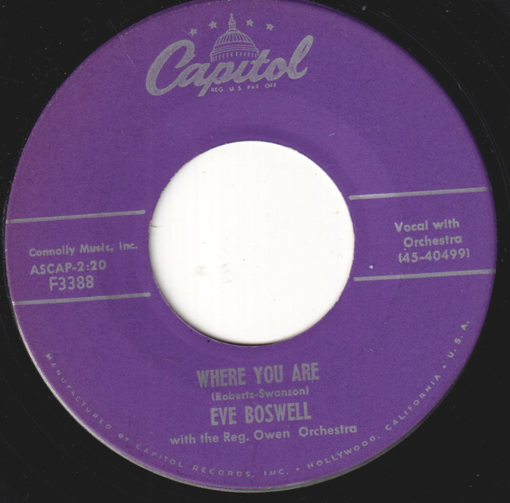 Eve Boswell - Where You Are / Pickin' A Chicken - 7 Inch