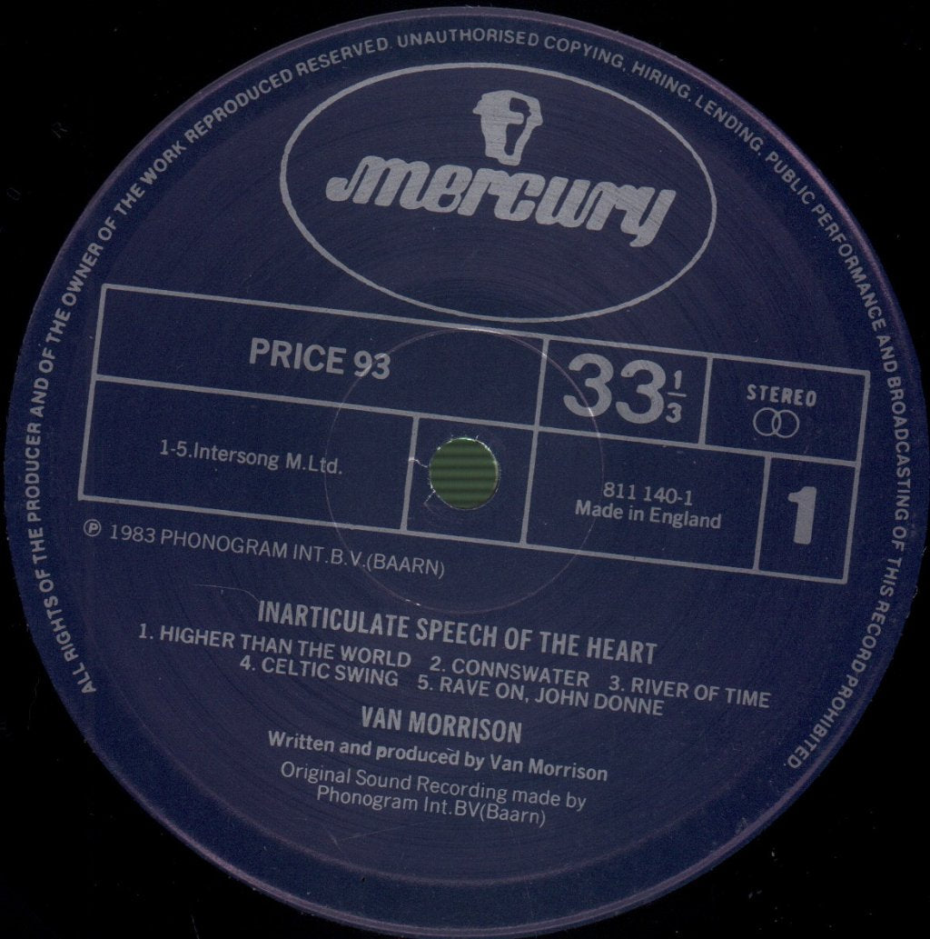 Van Morrison - Inarticulate Speech Of The Heart - Lp