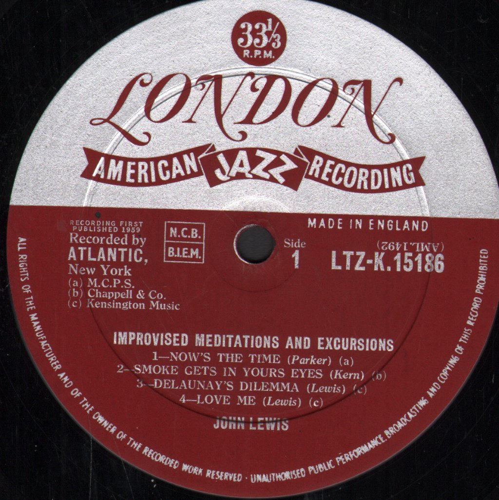 John Lewis - Improvised Meditations And Excursions - Lp