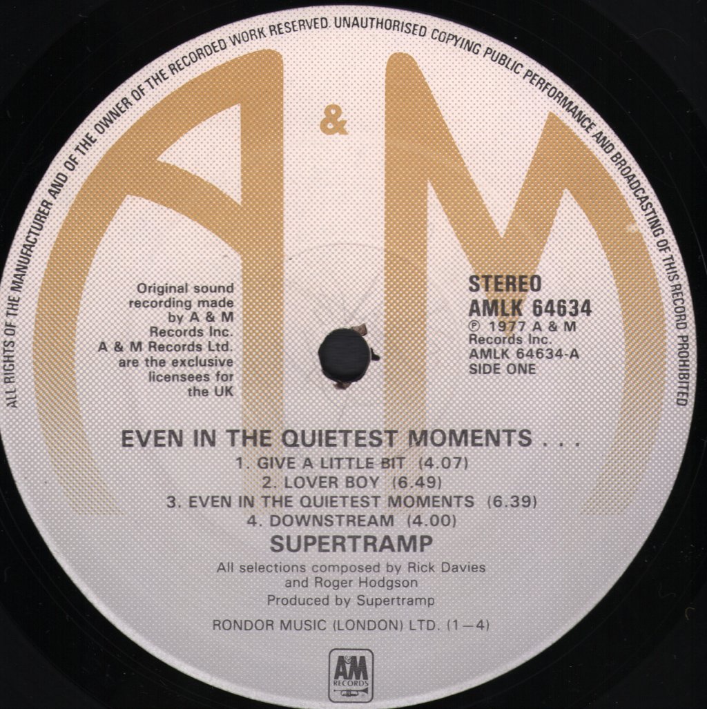 Supertramp - Even In The Quietest Moments - Lp