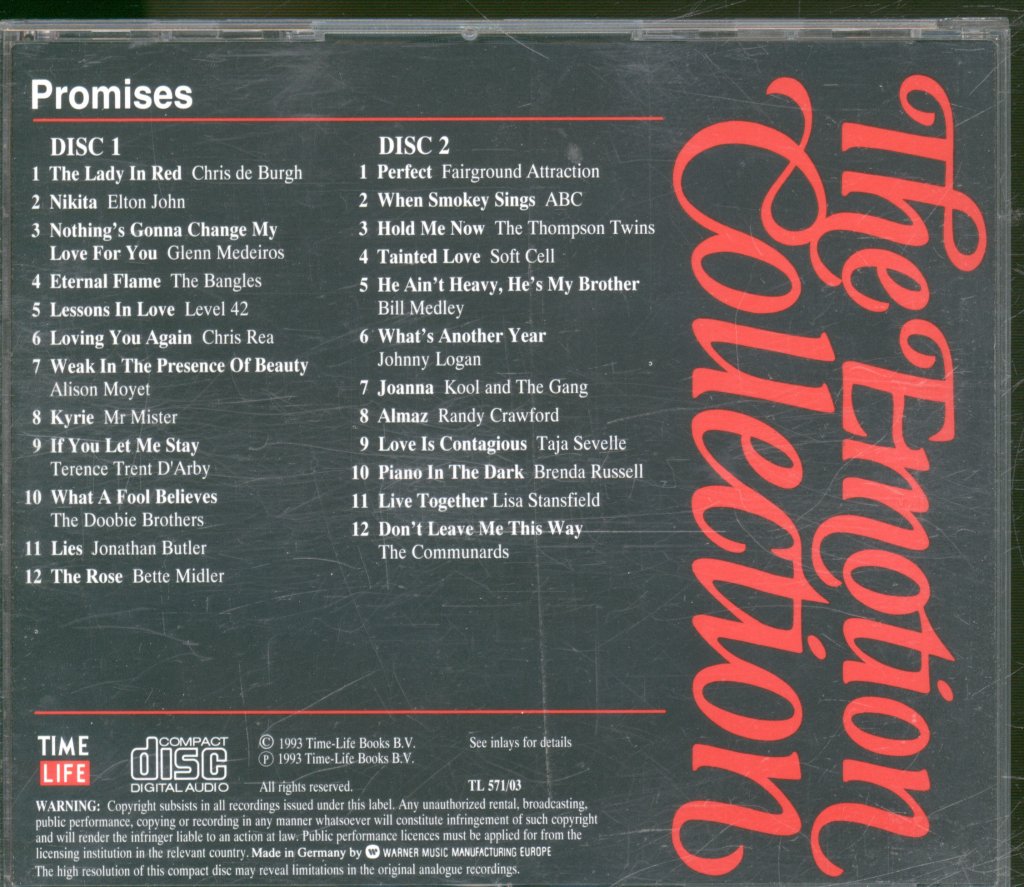 Various Artists - Emotion Collection - Promises - Double Cd