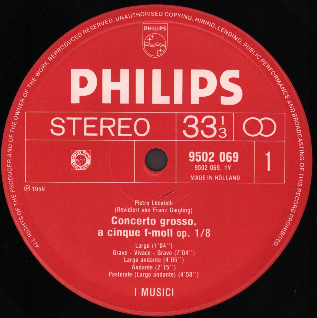 I Musici - Locatelli - 3 Concerti Grossi Op. 1 - Lp