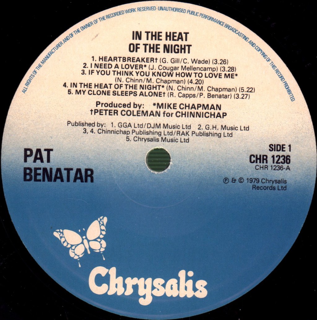 Pat Benatar - In The Heat Of The Night - Lp