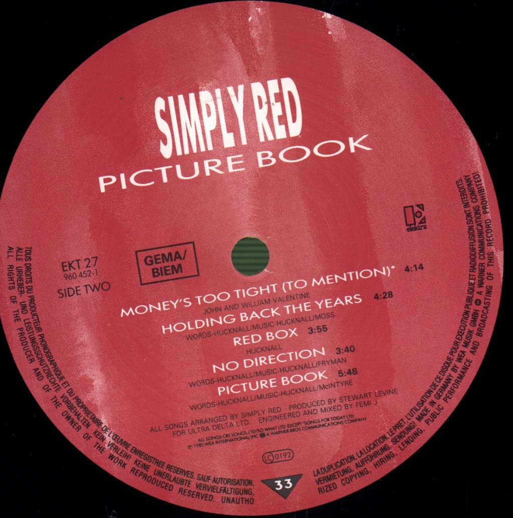 Simply Red - Picture Book - Lp