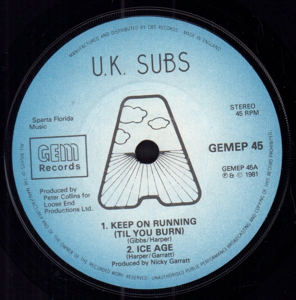 UK Subs - Keep On Running - 7 Inch