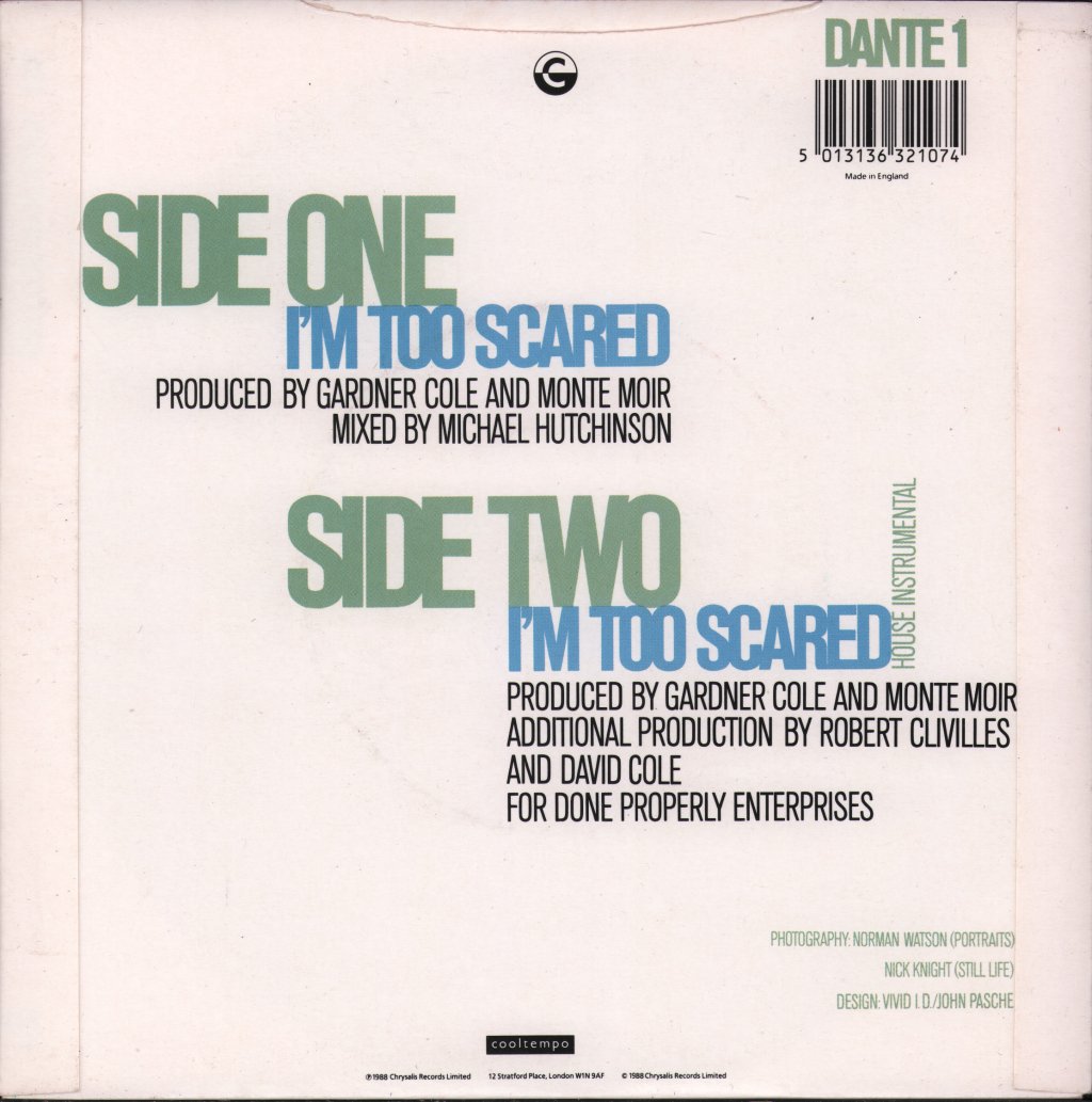 Steven Dante - I'm Too Scared - 7 Inch