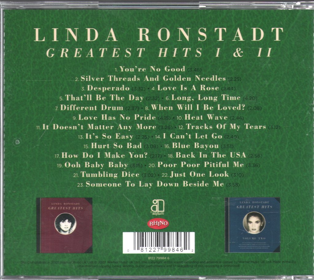 Linda Ronstadt - Greatest Hits I & II - Cd