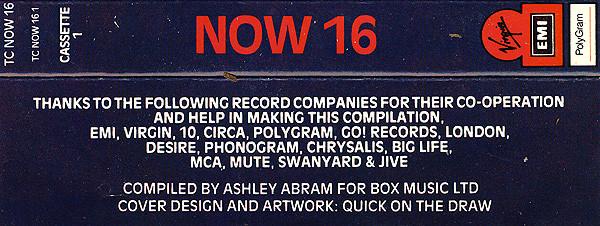 Various Artists - Now That's What I Call Music 16 - Cassette