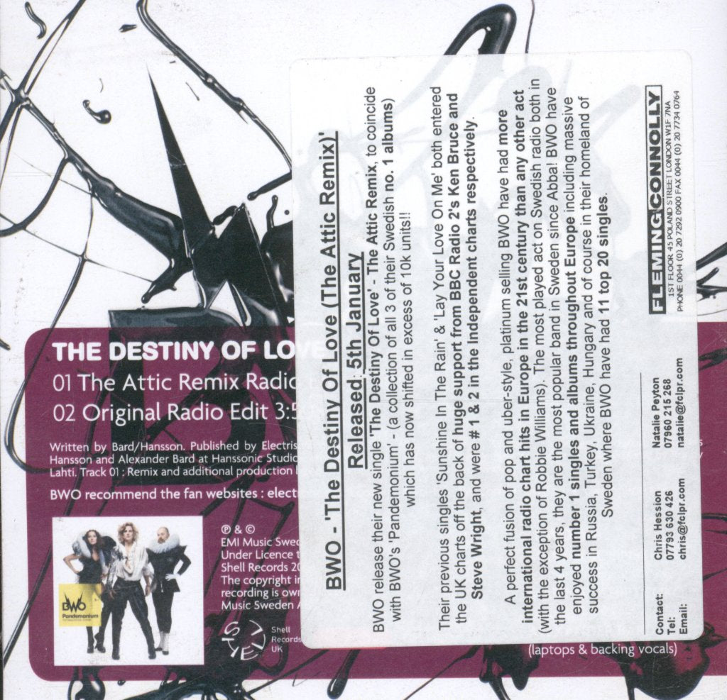 Bwo - Destiny Of Love - Cdr