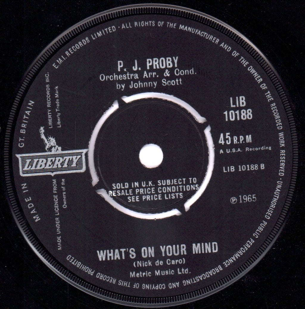 P.J. Proby - I Apologise - 7 Inch