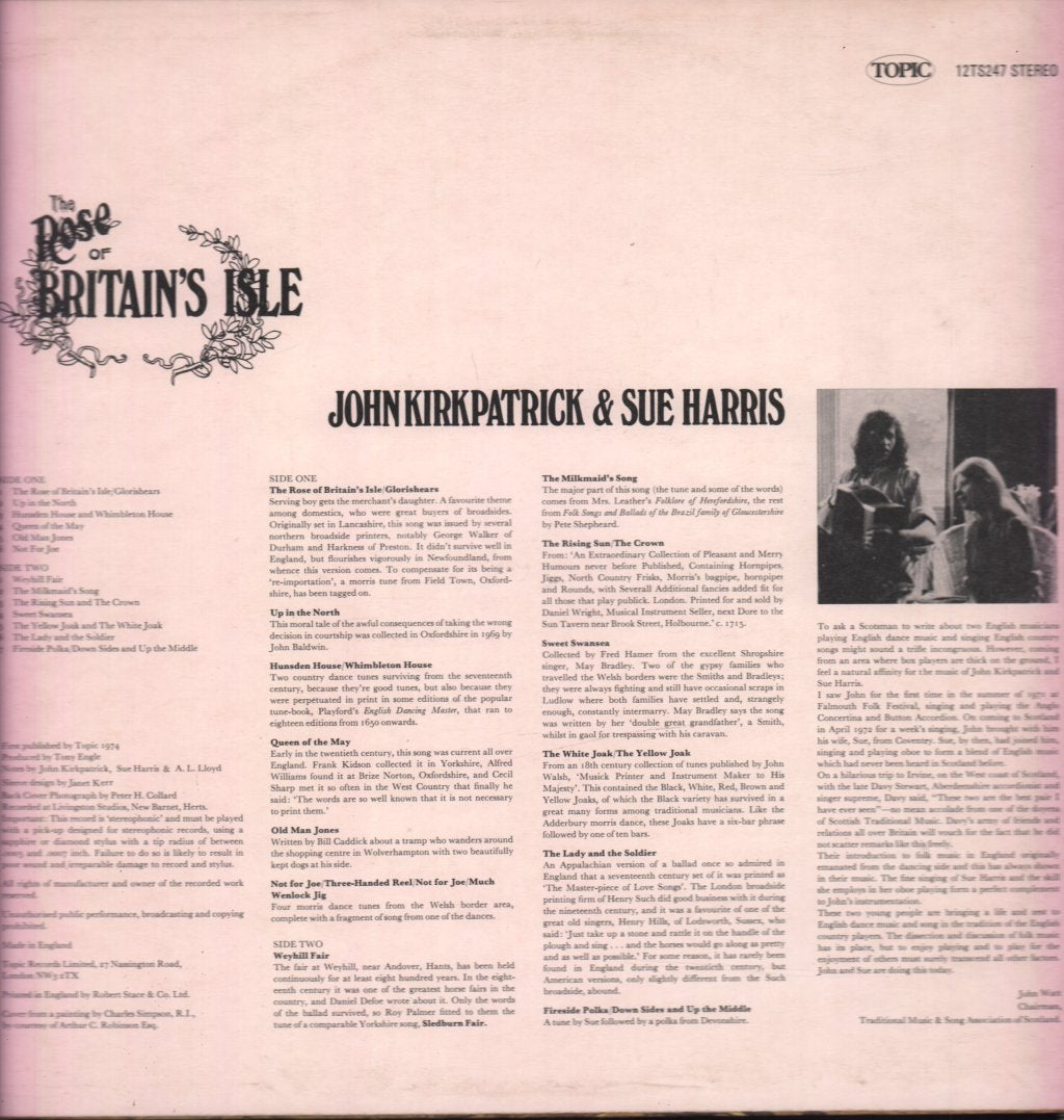 John Kirkpatrick And Sue Harris - Rose Of Britain's Isle - Lp