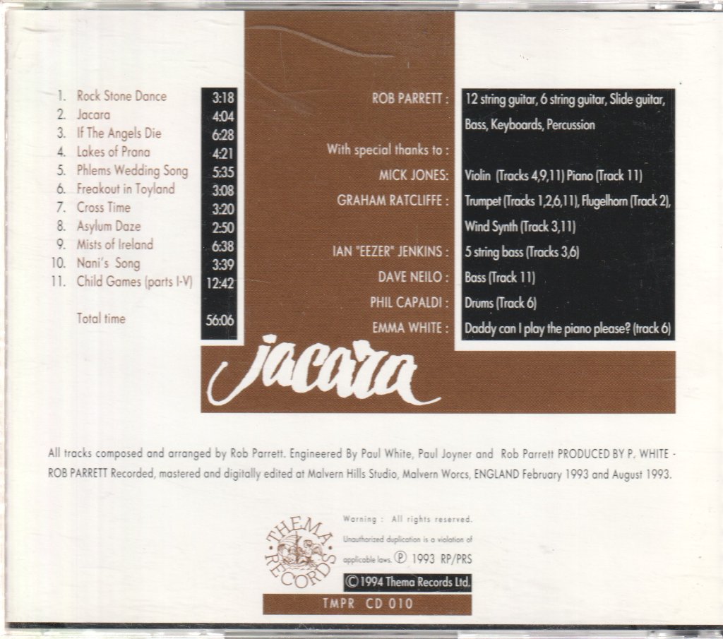 rob parrett - jacara - Cd – Vinyl Tap
