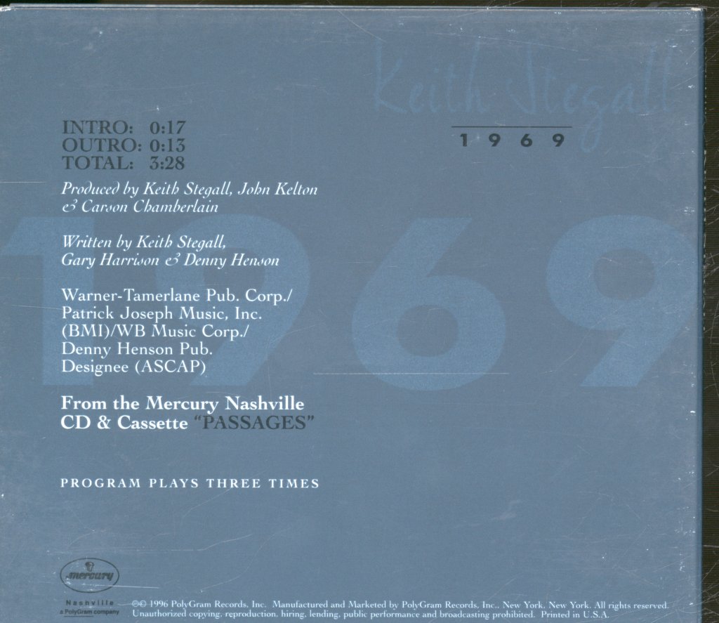 Keith Stegall - 1969 - Cd