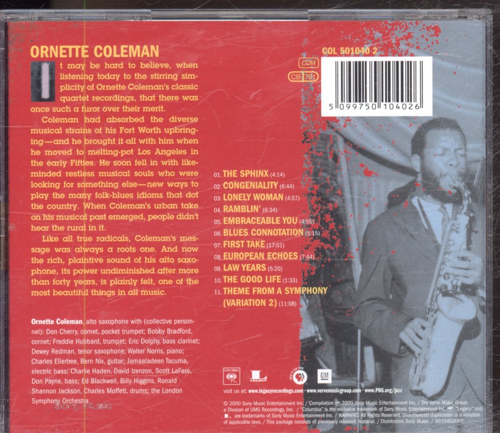 Ornette Coleman - Ken Burns Jazz - Cd