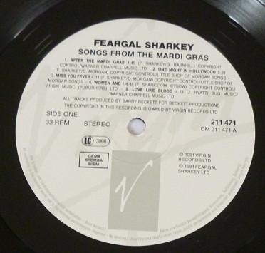 Feargal Sharkey - Songs From The Mardi Gras - Lp