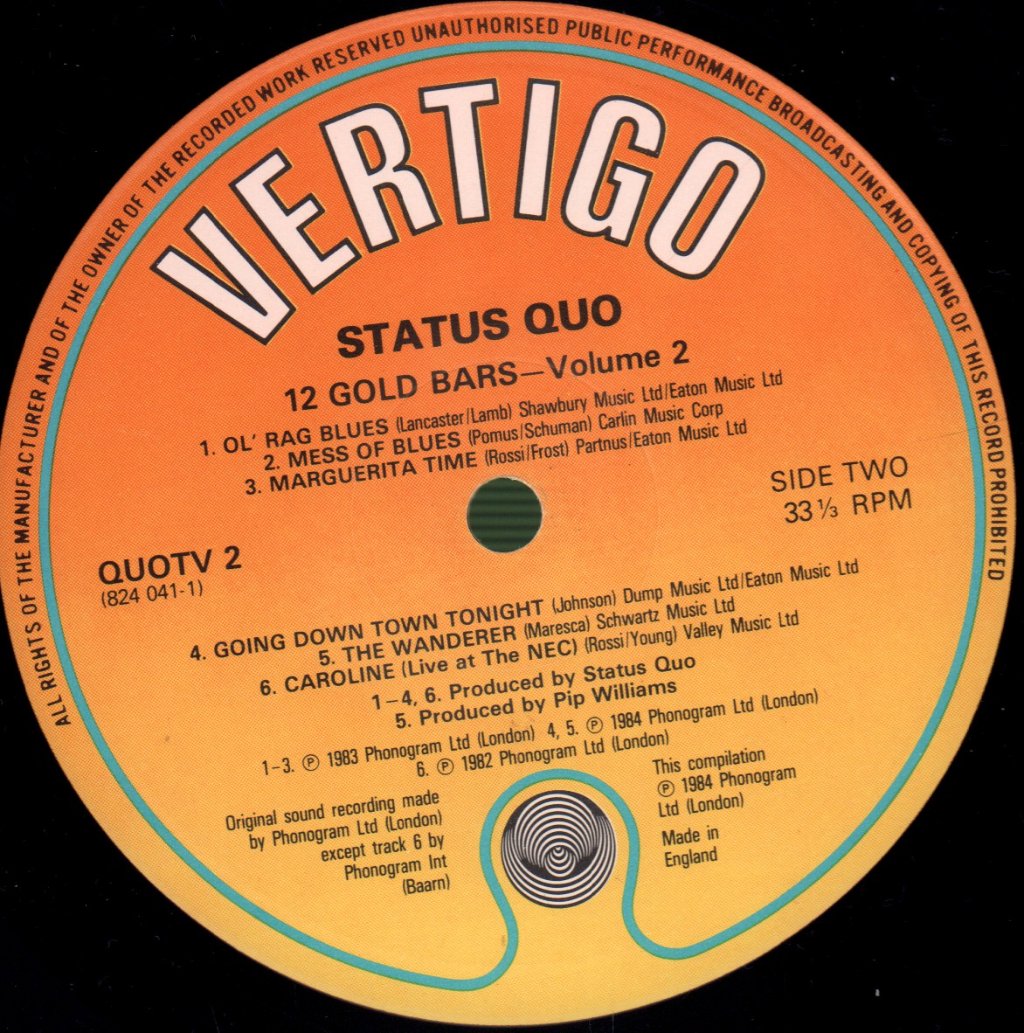 Status Quo - 12 Gold Bars Volume 1+1 - Double Lp