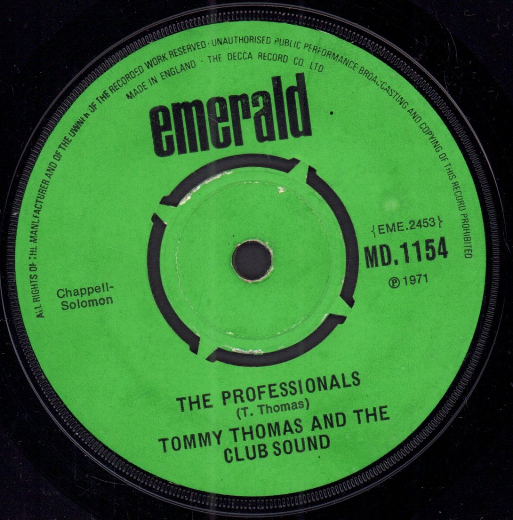 Tommy Thomas And The Club Sound - Professionals - 7 Inch