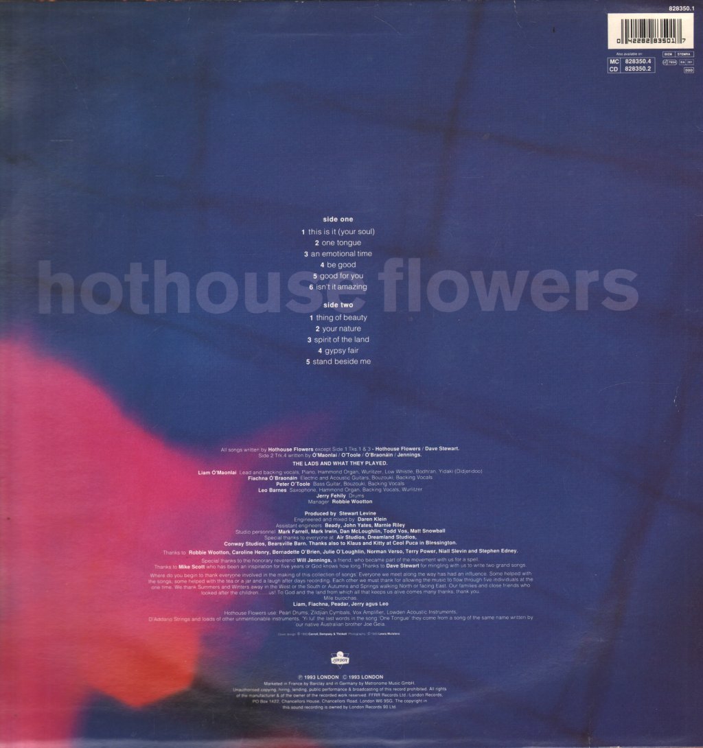 Hothouse Flowers - Songs From The Rain - Lp