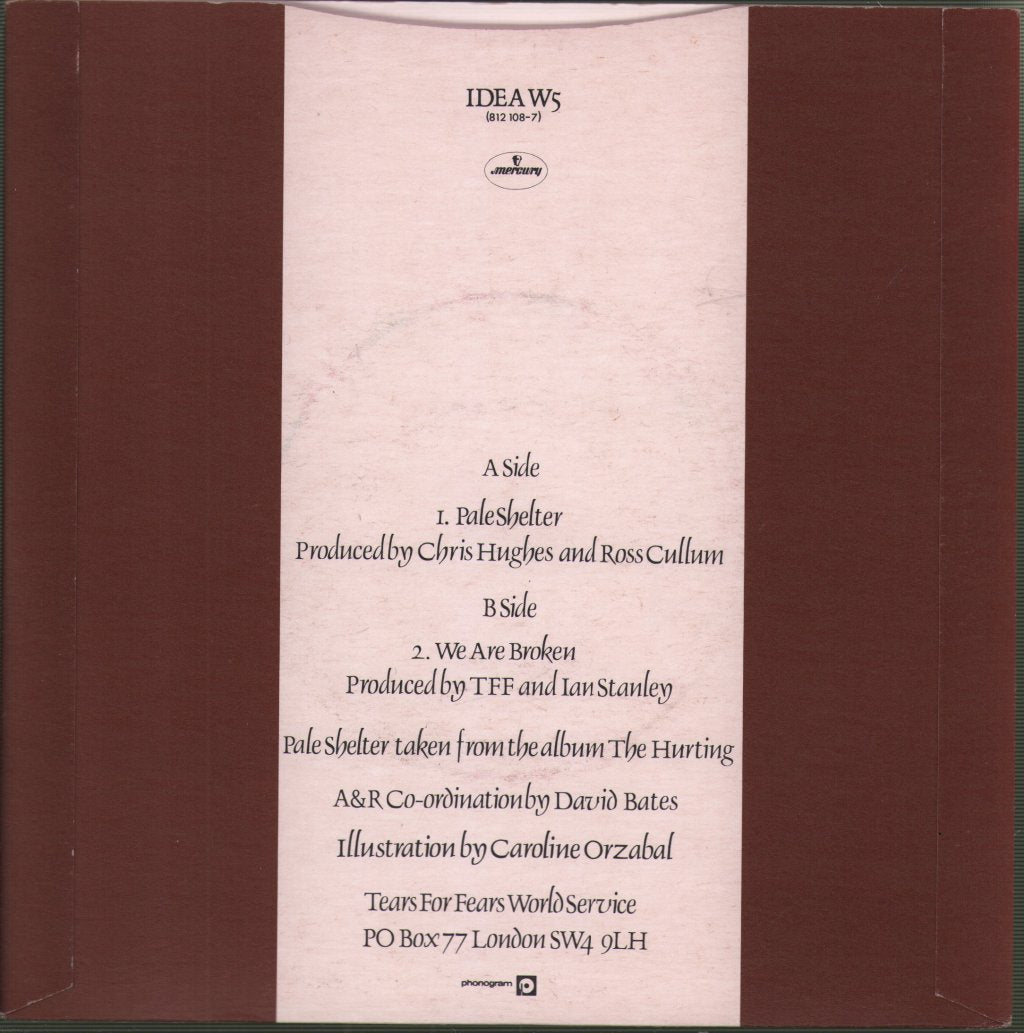 Tears For Fears - Pale Shelter - 7 Inch