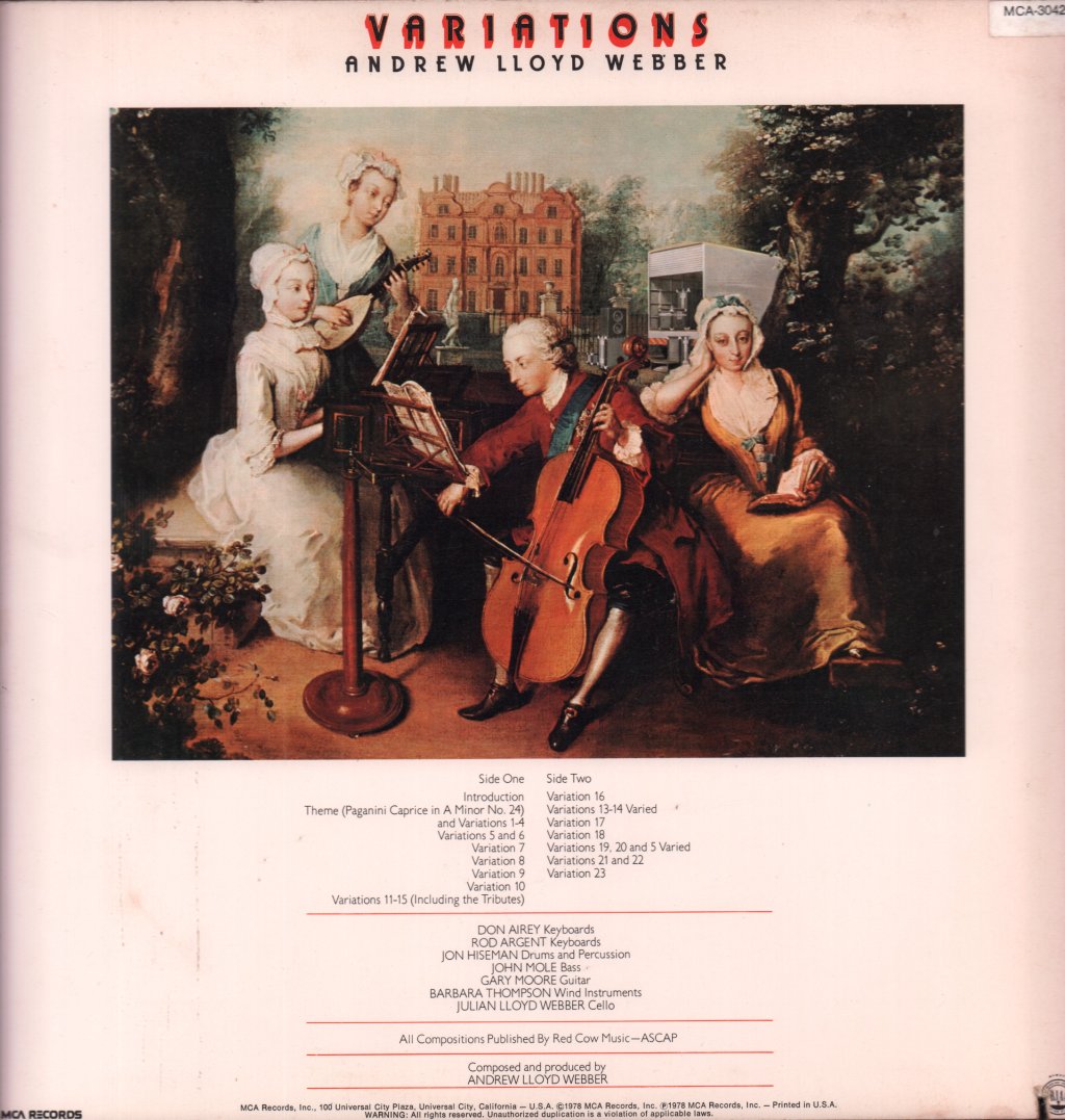 Andrew Lloyd Webber - Variations - Lp