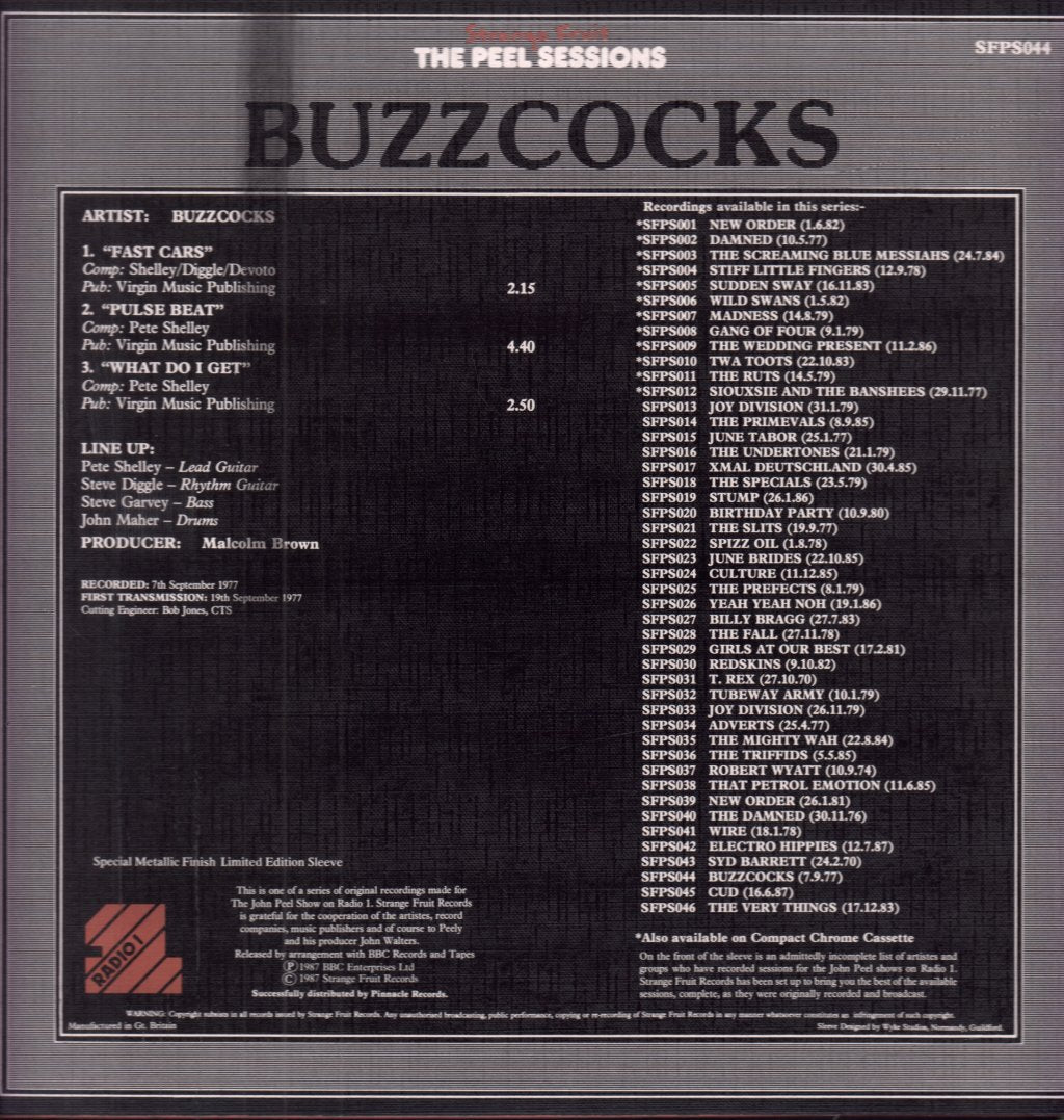 Buzzcocks - Peel Sessions - 12 Inch