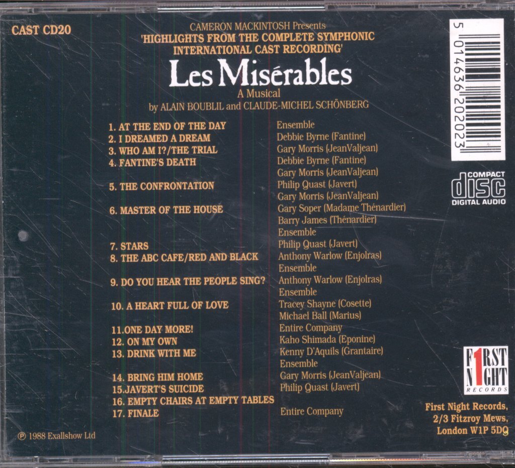 Alain Boublil And Claude Michel Schönberg - Highlights From Les Misérables:  The International Cast Recording - Cd