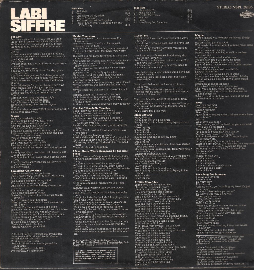 Labi Siffre - Labi Siffre - Lp