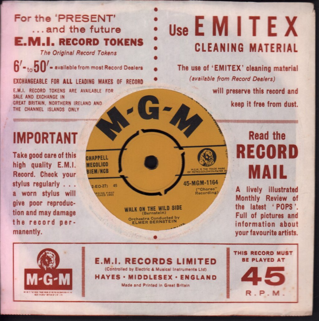 Elmer Bernstein - Walk On The Wild Side - 7 Inch