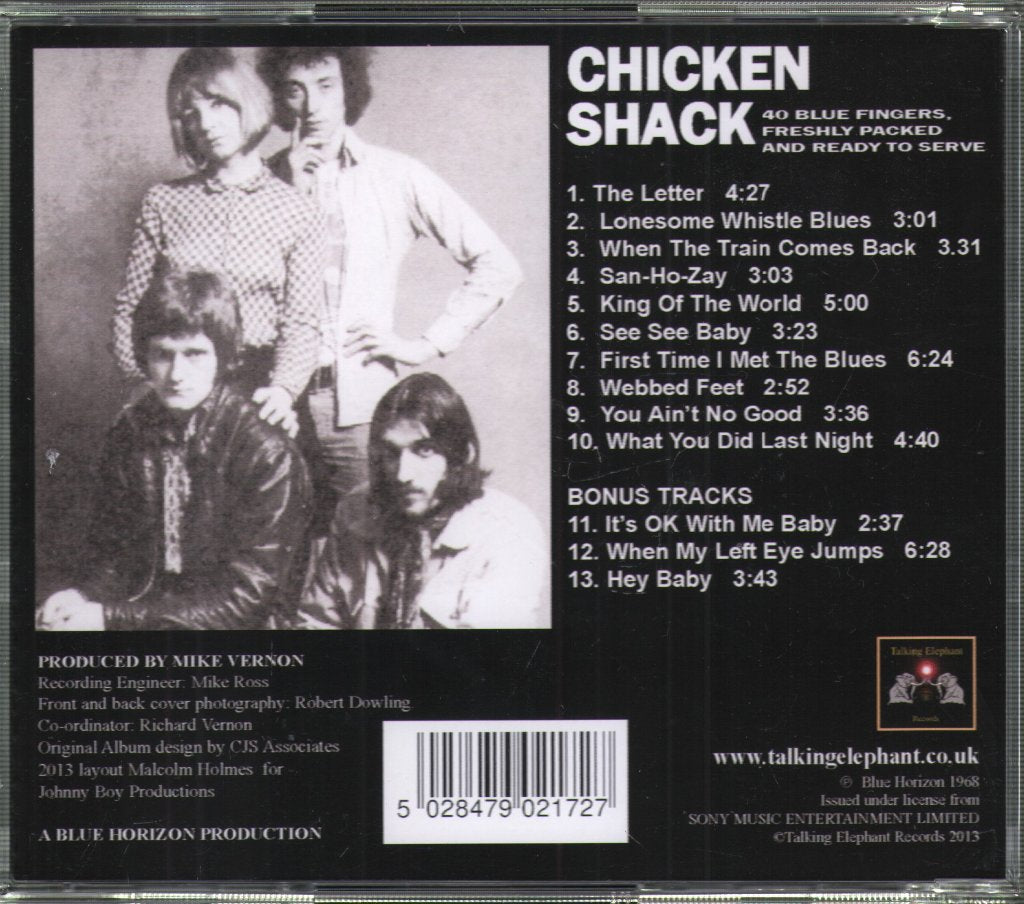 Chicken Shack - 40 Blue Fingers, Freshly Packed And Ready To Serve - Cd