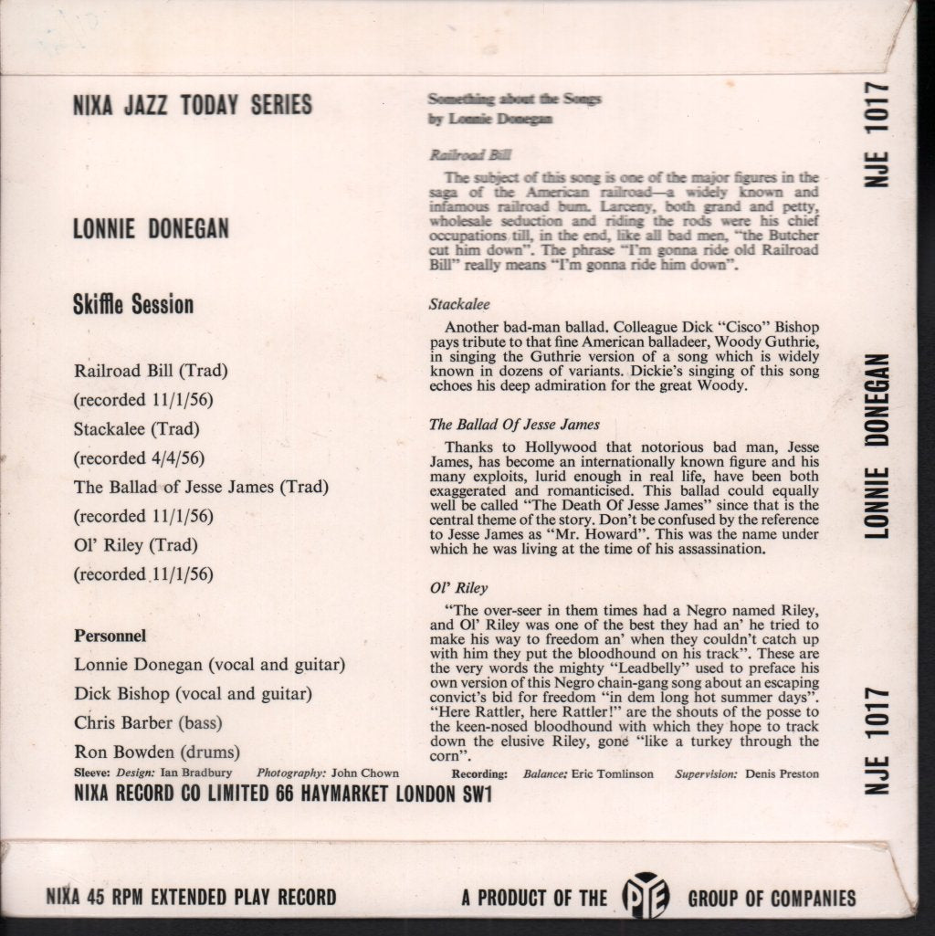 Lonnie Donegan - Skiffle Session - 7 Inch