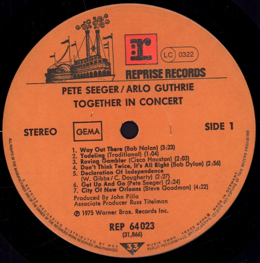 Pete Seeger And Arlo Guthrie - Together - Double Lp
