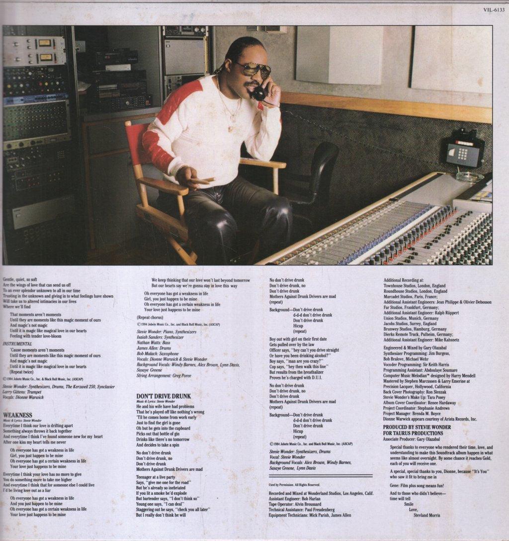 Stevie Wonder - Woman In Red (Selections From The Original Motion Picture Soundtrack) - Lp