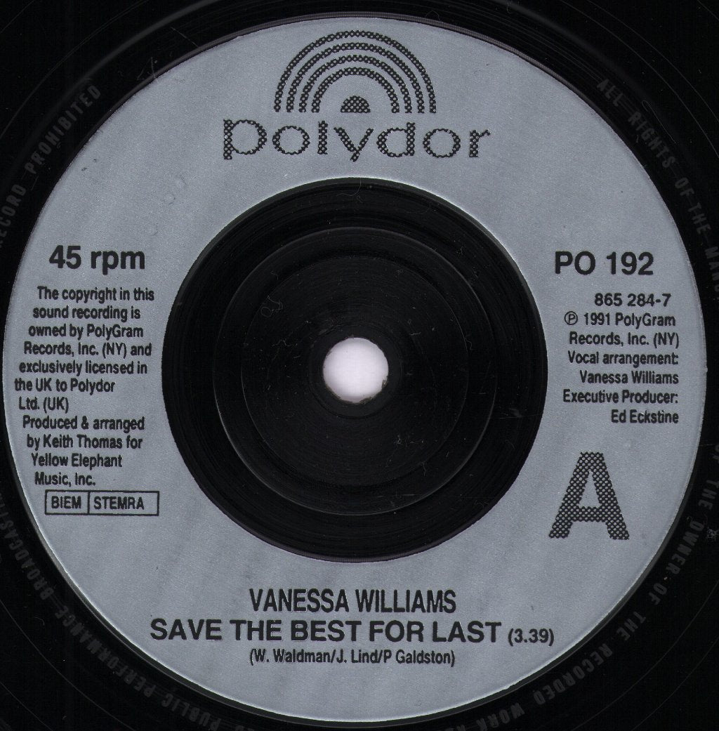 Vanessa Williams - Save The Best For Last - 7 Inch