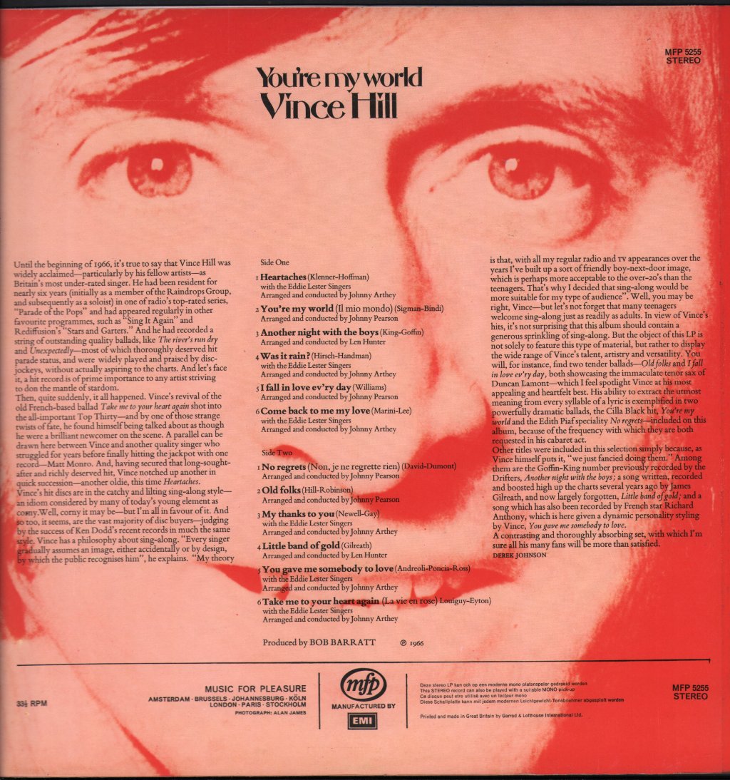 Vince Hill - You're My World - Lp