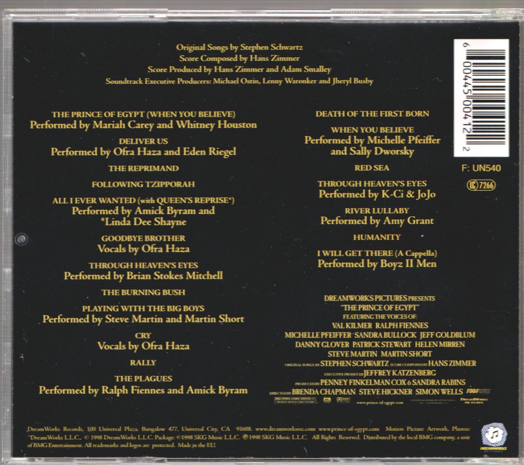 Stephen Schwartz / Hans Zimmer - Prince Of Egypt (Music From The Original Motion Picture Soundtrack) - Cd