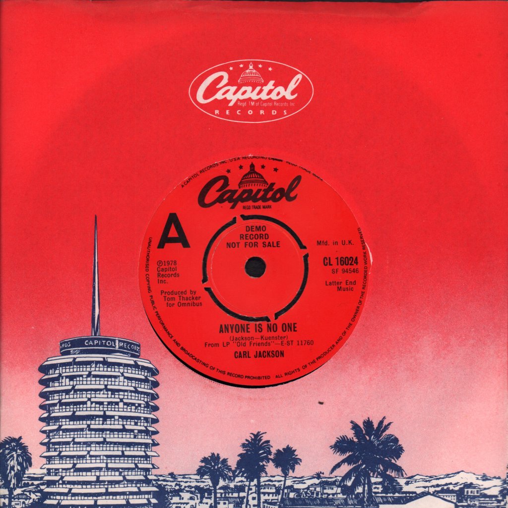 Carl Jackson - Anyone Is No One - 7 Inch