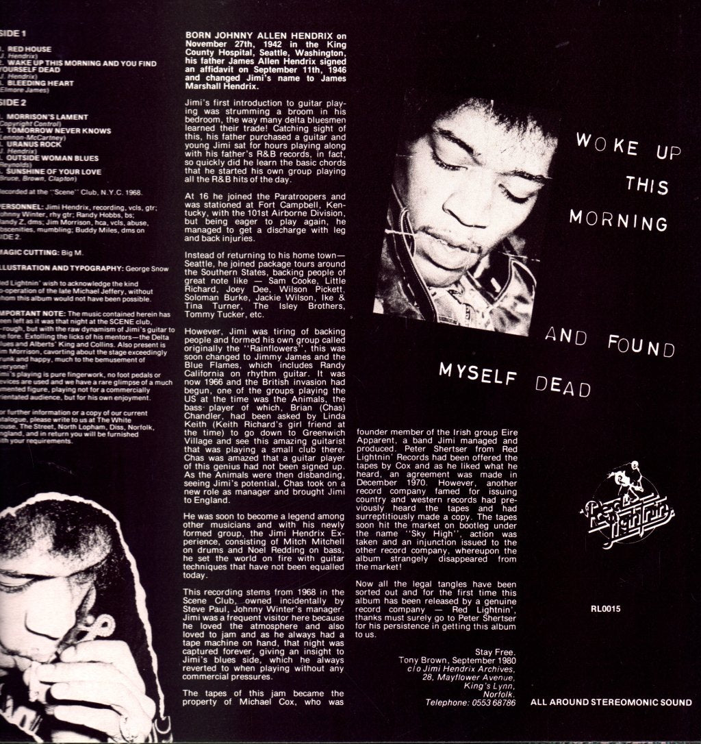 Jimi Hendrix - Woke Up This Morning And Found Myself Dead - Lp