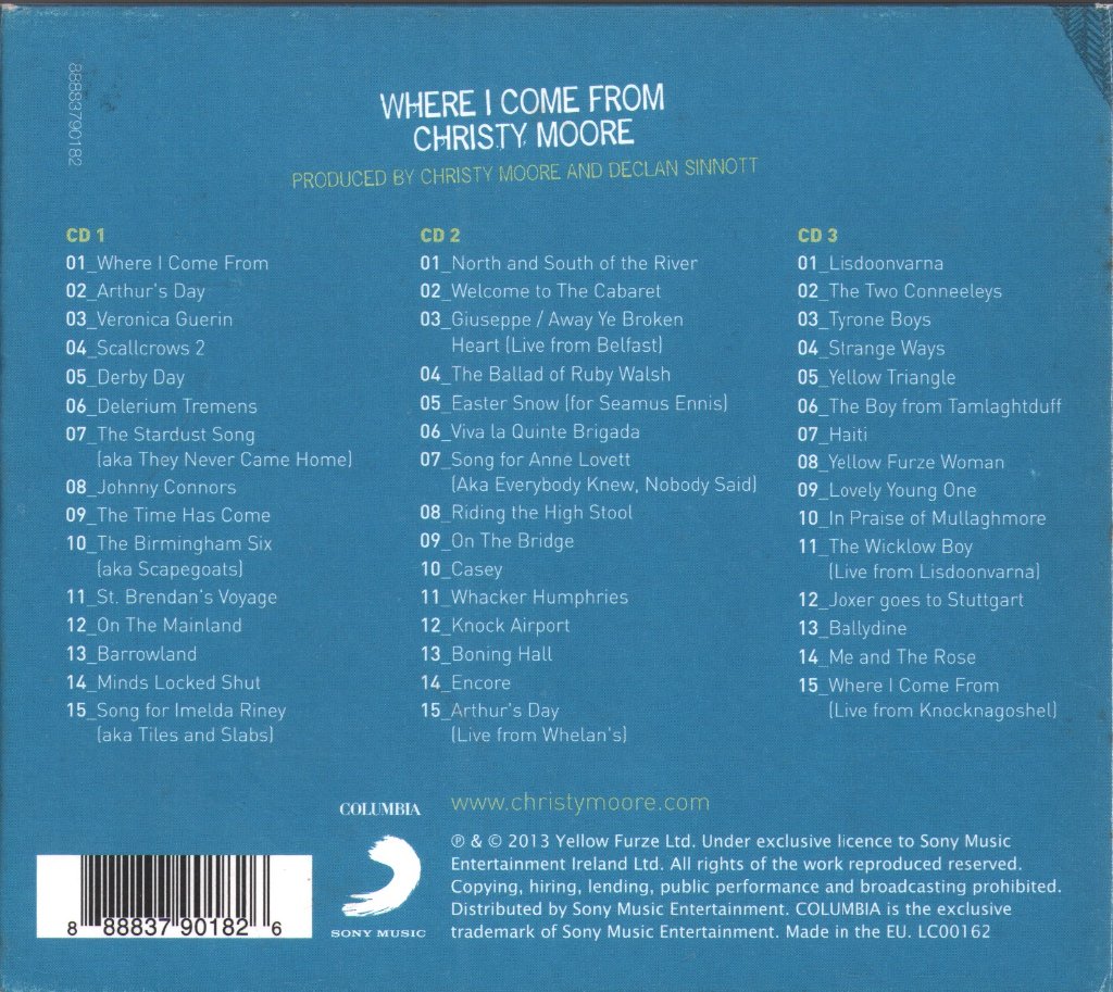 Christy Moore - Where I Come From - Cd Set