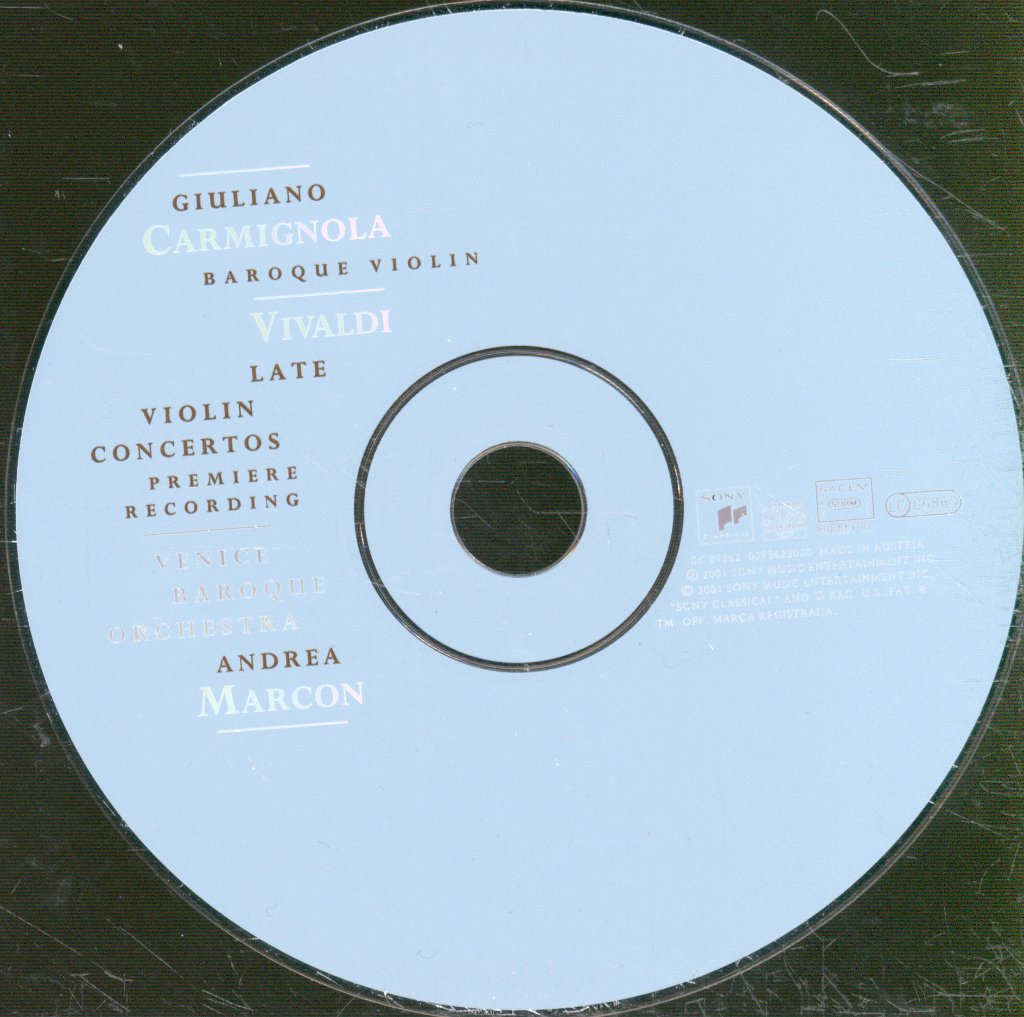 Giuliano Carmignola, Venice Baroque Orchestra - Vivaldi - Late Violin Concertos - Cd