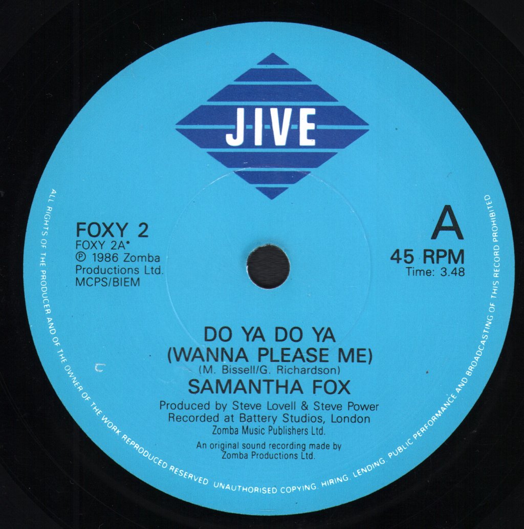 Samantha Fox - Do Ya Do Ya - 7 Inch