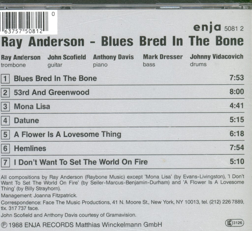 Ray Anderson - Blues Bred In The Bone - Cd