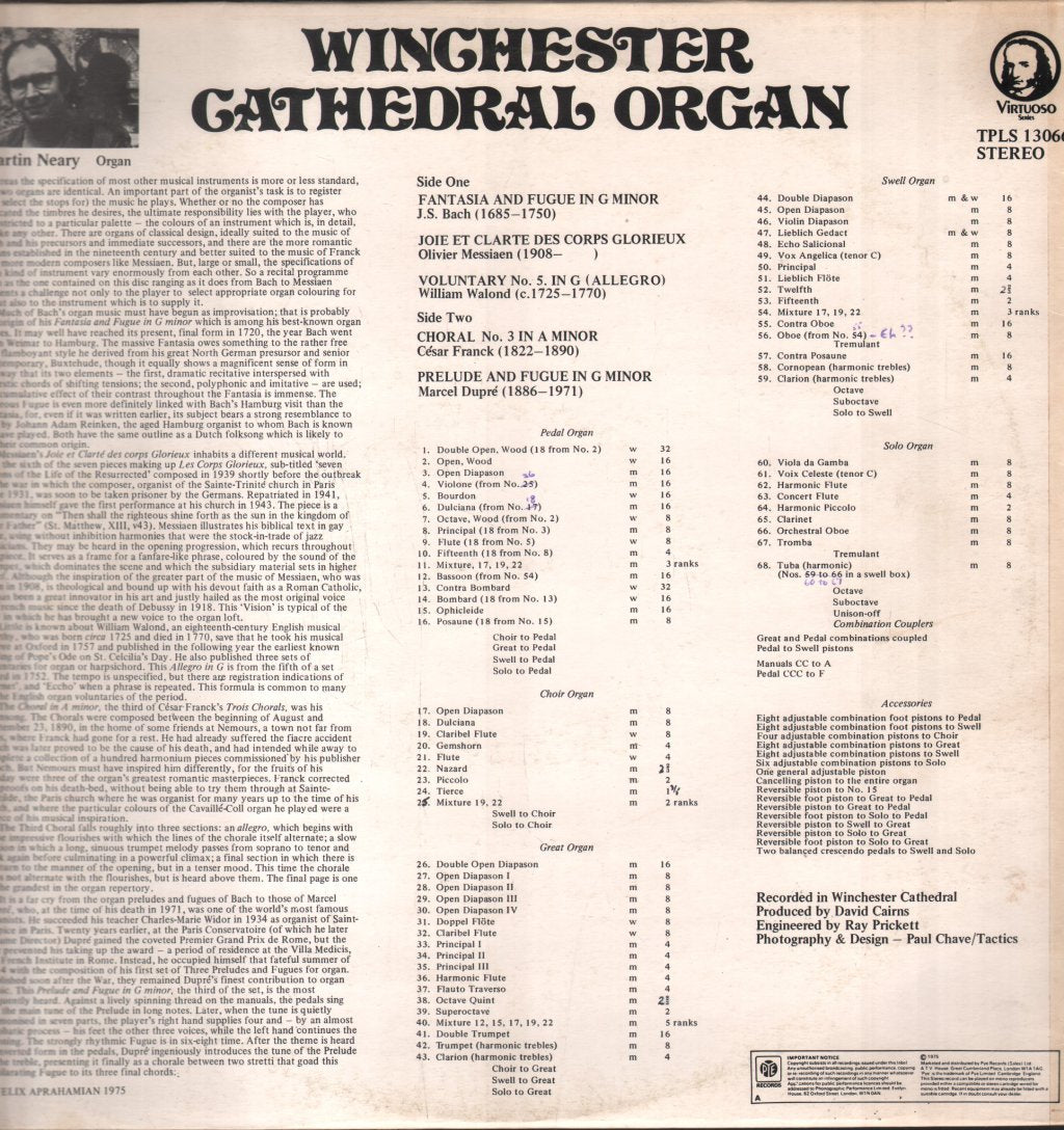 Martin Neary - Winchester Cathedral Organ - Lp