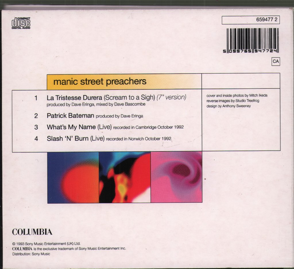 Manic Street Preachers - La Tristesse Durera - Cd