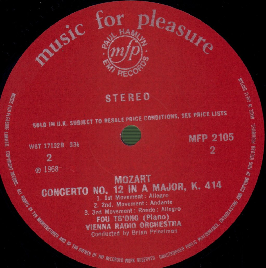 Fou Ts'ong - Mozart - Piano Concertos Nos 9 & 12 - Lp