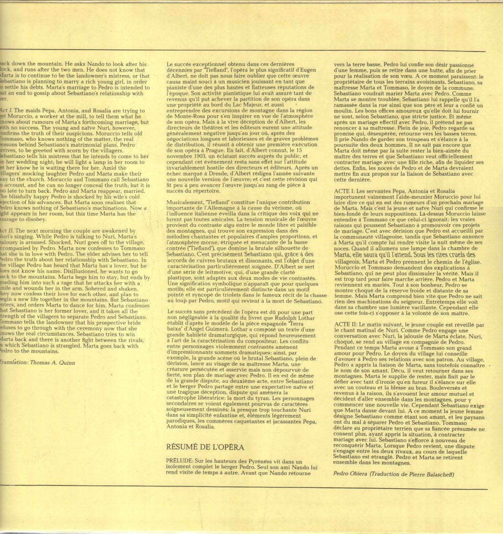 Gre Brouwenstijn / Hans Hopf / Waldemar Kmentt / Wiener Symphoniker / Rudolf Moralt - D'Albert - Tiefland - Double Lp